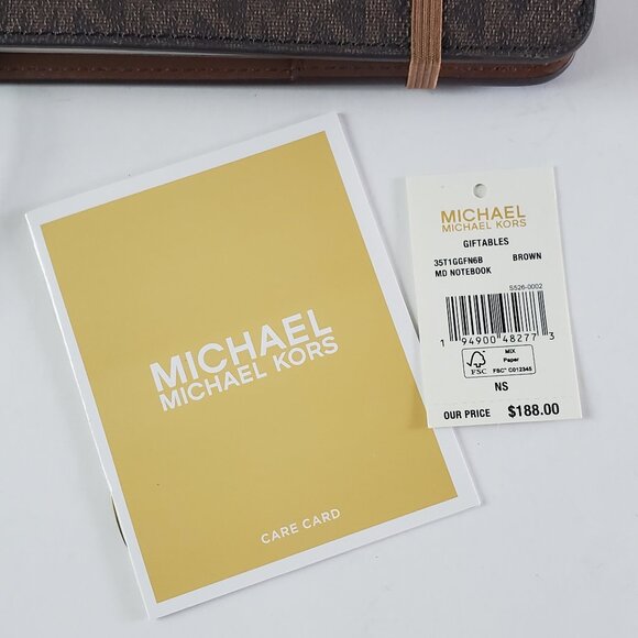 ❌️Michael Kors Brown MK Logo Medium Women Ladies Girls Lined Notebook - Picture 10 of 11
